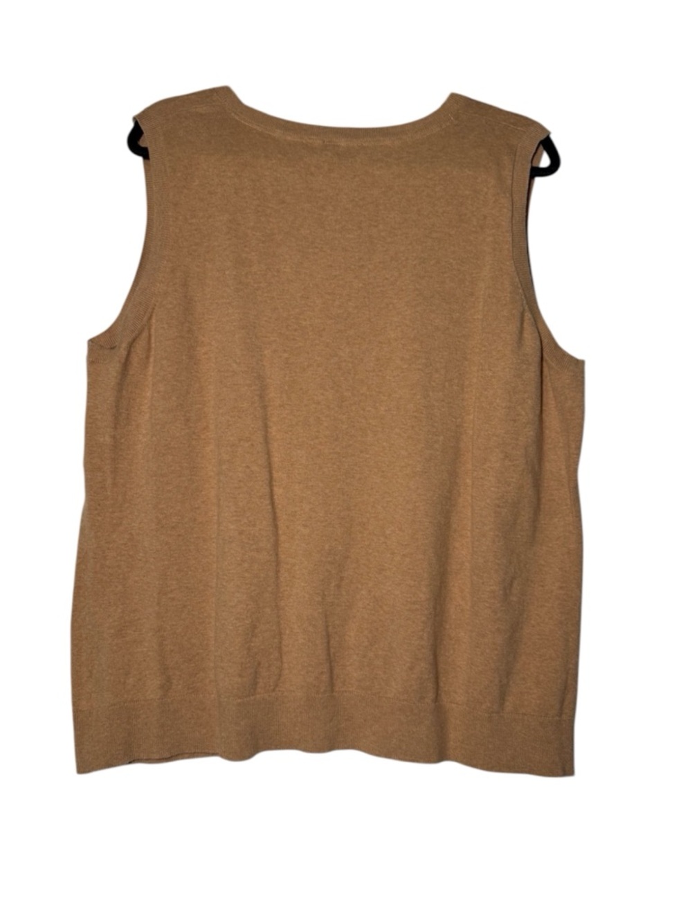 Talbots Sweater Tank Top Camel Brown Size 3X Cotton Knit Minimalist Soft - Picture 2 of 6
